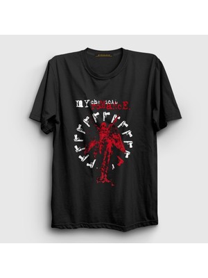 Presmono Unisex Siyah Guns And Angel Rock My Chemical Romance T-Shirt