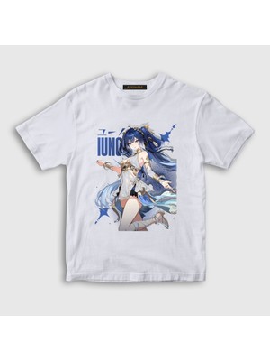 Presmono Unisex Çocuk Beyaz Iuno Wuthering Waves T-Shirt