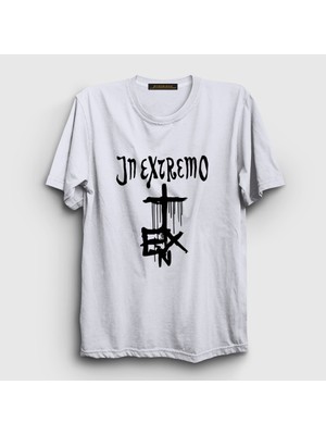 Presmono Unisex Beyaz Logo In Extremo Metal T-Shirt