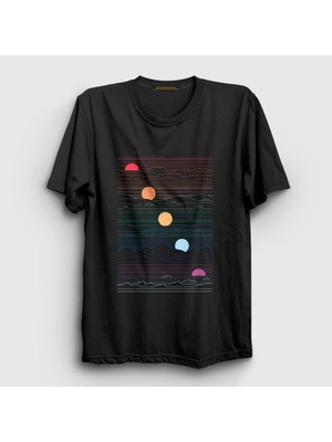 Presmono Unisex Siyah Many Lands Under One Sun T-Shirt
