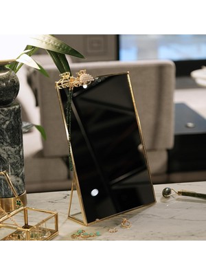 30X20CM Pirinç Gold Masaüstü Makyaj Aynası Dekoratif Yapımı