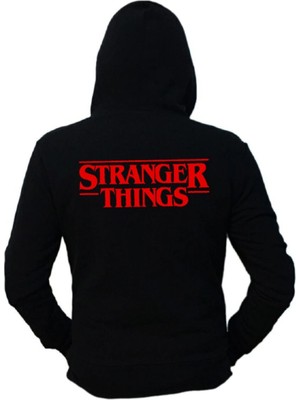 Tarzsokak Unisex Siyah Friends Dont Lie Stranger Things Hoodie Sweatshirt