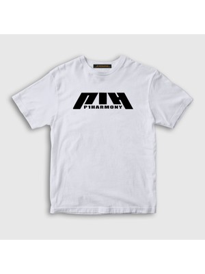 Presmono Unisex Çocuk Beyaz Logo K-Pop P1HARMONY T-Shirt