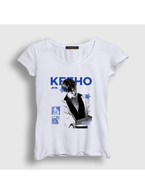 Presmono Kadın Beyaz Keeho Duh K-Pop P1HARMONY T-Shirt