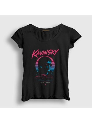 Presmono Kadın Siyah Nightcall Forever Drive Kavinsky T-Shirt