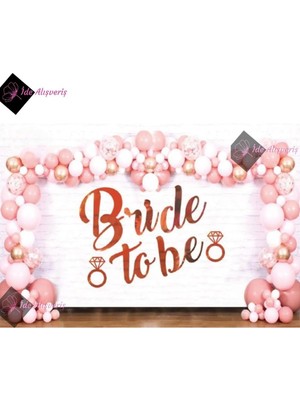 Bkmc 60LI Balon Bride To Be Kalpli Bekarlığa Veda Partisi 1 Bride 10 Team Bride Gold Renkli Geçici Dövme Rosegold BMCNM278