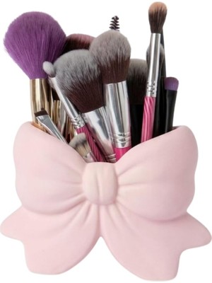B4U 3D Kapitone Desenli Fiyonklu Makyaj Organizeri, 3 Bölmeli, Soft Pastel Pembe