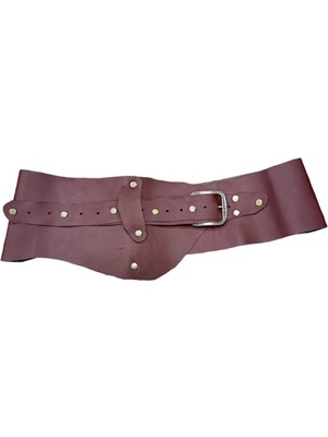 Yılday Gür Butik Oldric Kahverengi Tasarım Deri Kemer - El Yapımı Bel Kemeri - Standart Beden
