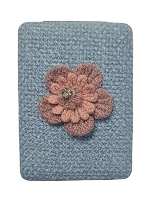 El Aynası - Örgü Motif Desenli Katlanır Makyaj Aynası - Cep, Çanta Aynası Çıçek Desenli