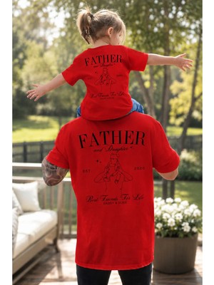 Vodexa Baba ve Kız Çocuk Oversize Tişört –father Baskılı (Tekli Satılmaktadır)