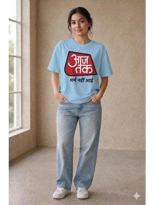 Vodexa Kadın Oversize T-Shirt 3 Baskılı %100 Pamuk Tişört Rahat Kalıp