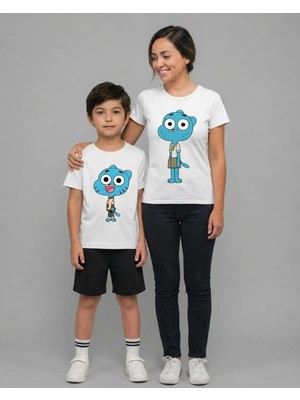 Vodexa Anne Erkek Çoçuk Kombin Sade Oversize Tişört Twin T-Shirt %100 Pamuk Rahat Kalıp (Tekli Satılmaktadır)