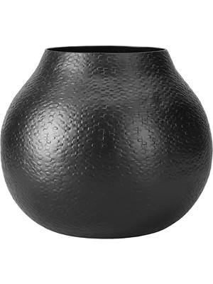Porland Sia Siyah Yuvarlak Vazo 23CM