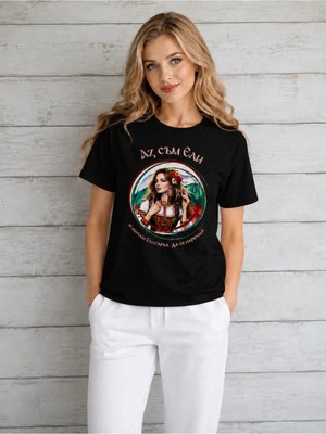 Vodexa Kadın Oversize T-Shirt Eli Baskılı %100 Pamuk Tişört Rahat Kalıp