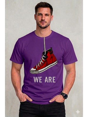 Vodexa Ünisex Oversize T-Shirt We Are Baskılı %100 Pamuk Tişört Rahat Kalıp