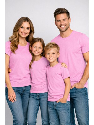 Vodexa Aile Çocuk Kombin Oversize Tişört Twin T-Shirt Karışık Sade Baskılı (Tekli Satılmaktadır)