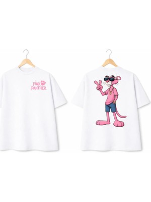 Vodexa Ünisex Oversize T-Shirt Cat Baskılı %100 Pamuk Tişört Rahat Kalıp
