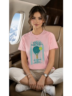 Vodexa Unisex Oversize Tennis Baskılı T-Shirt %100 Pamuk Tenis Temalı Rahat Kalıp Kısa Kollu Tişört