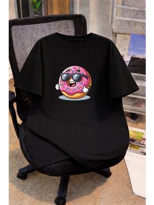 Vodexa Oversize Çocuk Genç Tişört %100 Pamuk Baskılı Rahat Kalıp Günlük Şık T-Shirt