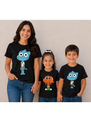 Vodexa Anne Kız Kombin Oversize Tişört Twin T-Shirt %100 Pamuk Rahat Kalıp (Tekli Olarak Satılmaktadır)