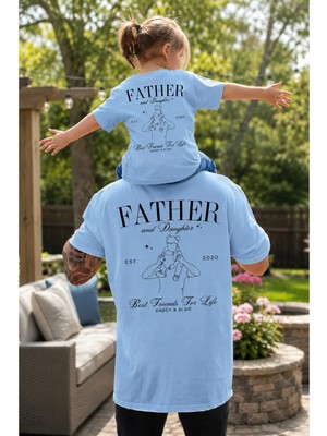 Vodexa Baba ve Kız Çocuk Oversize Tişört –father Baskılı (Tekli Satılmaktadır)