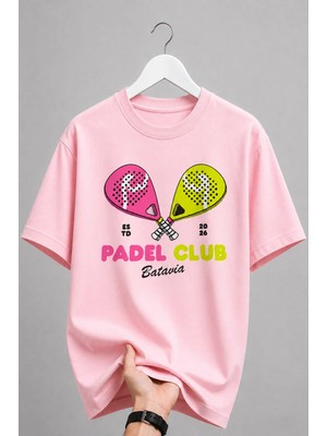 Vodexa Unisex Oversize Tennis Baskılı T-Shirt %100 Pamuk Tenis Temalı Rahat Kalıp Kısa Kollu Tişört