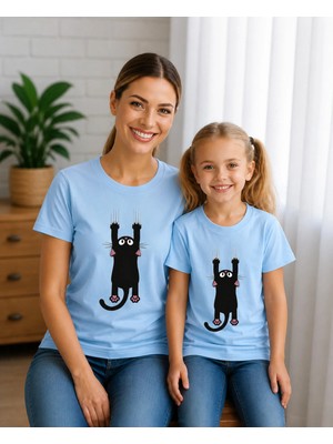 Vodexa Anne Çoçuk Oversize Tişört Kombin Twin T-Shirt %100 Pamuk Rahat Kalıp (Tekli Olarak Satılmaktadır)