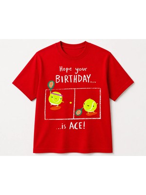 Vodexa Unisex Oversize Tennis Baskılı T-Shirt %100 Pamuk Tenis Temalı Rahat Kalıp Kısa Kollu Tişört