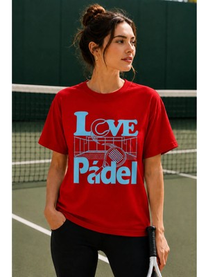 Vodexa Unisex Oversize Tennis Baskılı T-Shirt %100 Pamuk Tenis Temalı Rahat Kalıp Kısa Kollu Tişört