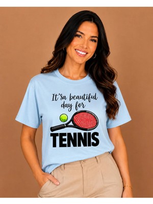 Vodexa Ünisex Oversize T-Shirt Tennis 7 Baskılı %100 Pamuk Tişört Rahat Kalıp