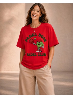 Vodexa Ünisex Oversize T-Shirt Tennis 8 Baskılı %100 Pamuk Tişört Rahat Kalıp