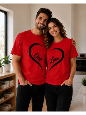 Vodexa Ünisex Oversize T-Shirt One Love Baskılı %100 Pamuk Tişört Rahat Kalıp (Tek Ürün)