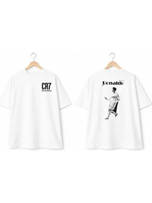 Vodexa Erkek Oversize T-Shirt 7 Numara Baskılı %100 Pamuk Tişört Rahat Kalıp