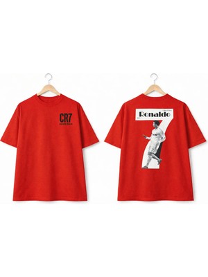 Vodexa Erkek Oversize T-Shirt 7 Numara Baskılı %100 Pamuk Tişört Rahat Kalıp