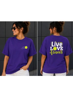 Vodexa Ünisex Oversize T-Shirt Tennis 13 Baskılı %100 Pamuk Tişört Rahat Kalıp