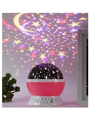 Mobee Chermik Pembe Star Master Yıldız Yansıtmalı Gece Lambası Projeksiyon Çocuk Odası Lamba Starmaster