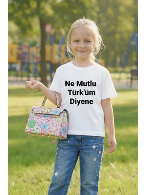 Vodexa 23 Nisan Çocuk Tişört Unısex (Kız-Erkek) %100 Pamuk Baskılı Rahat Kalıp Günlük Bayram T-Shirt