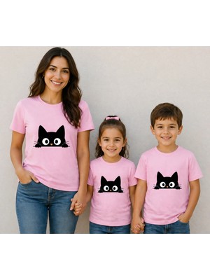 Vodexa Anne Çocuk Kombin Oversize Tişört Twin T-Shirt %100 Pamuk Rahat Kalıp