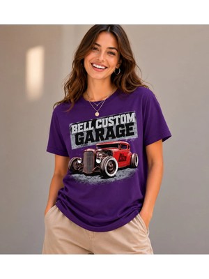 Vodexa Ünisex Oversize T-Shirt Bell Baskılı %100 Pamuk Tişört Rahat Kalıp