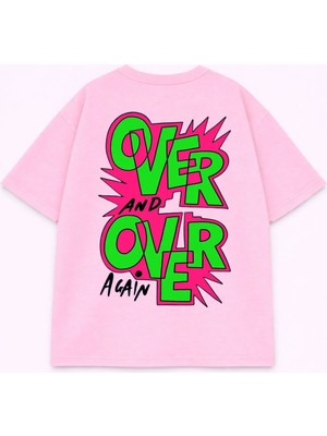 Vodexa Unisex Oversize Tişört %100 Pamuklu Baskılı T-Shirt Rahat Kalıp Günlük Şık Kombin