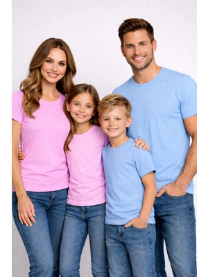 Vodexa Aile Kız Çocuk Kombin Oversize Tişört Twin T-Shirt Karışık Baskısız Baskılı (Tekli Satılmaktadır)