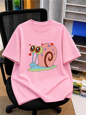 Vodexa Ünisex Oversize T-Shirt Gary Baskılı %100 Pamuk Tişört Rahat Kalıp