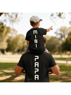 Vodexa Baba Çocuk Oversize Tişört Mini Papa Baskılı (Tekli Satılmaktadır)