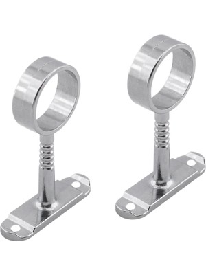 BADEM10 Askı Flanşı Oval Dolap Boru Sabitleme Kıyafet Elbise Askı Flanş Aparatı Krom 75X25 mm (2 Adet)