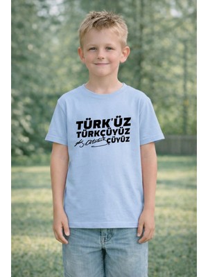 Vodexa 23 Nisan Çocuk Tişört Unısex (Kız-Erkek) %100 Pamuk Baskılı Rahat Kalıp Günlük Bayram T-Shirt