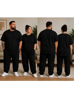 Vodexa Ünisex Oversize T-Shirt Sade Baskılı Büyük Beden Tişört Rahat Kalıp