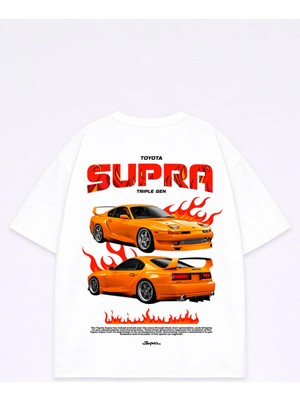 Vodexa Unisex Oversize Tişört %100 Pamuklu Baskılı T-Shirt Rahat Kalıp Günlük Şık Kombin