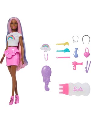 Barbie Gökkuşağı Saçlar Bebeği Kahverengi Saçlı JJP08
