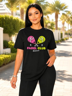 Vodexa Unisex Oversize Tennis Baskılı T-Shirt %100 Pamuk Tenis Temalı Rahat Kalıp Kısa Kollu Tişört