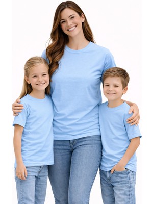 Vodexa Anne Ünisex Çocuk Kombin Oversize Tişört Twin T-Shirt Sadee Baskılı Tekli